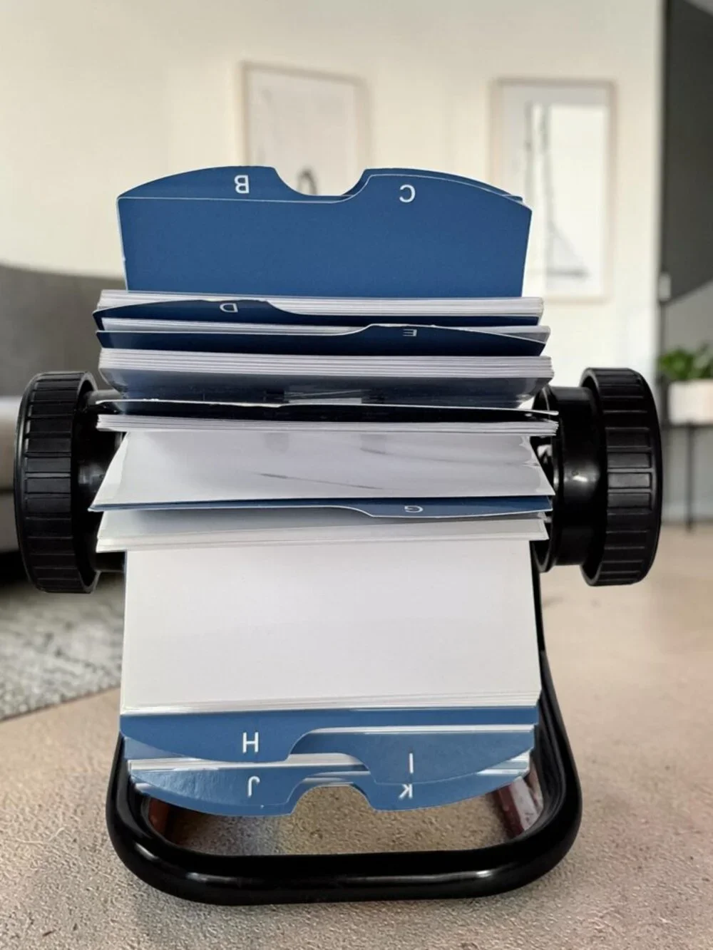 Rolodex Open Rotary Card File Desktop Business Address Organizer Black